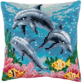 Cross stitch cushion kit Dolphins