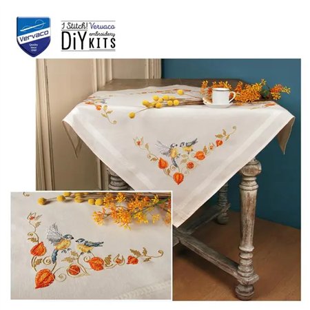 Tablecloth kit Chickadees with cape gooseberry