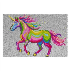 Kit tapis au point noué Licorne 4249