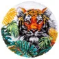 Latch hook shaped rug kit  Tiger with jungle leaves 187077