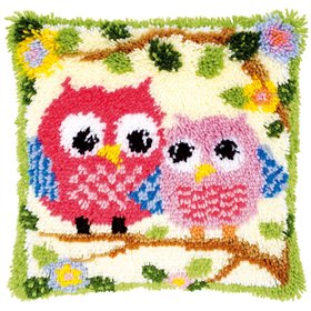 Latch hook cushion kit Owls on a branch 149752