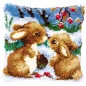 Latch hook cushion kit snow rabbits 147711