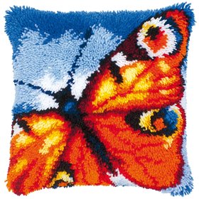 Latch hook cushion kit Orange butterfly 14174
