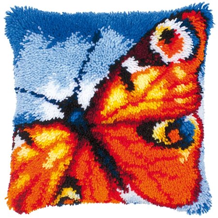 Kit coussin au point noué Papillon orange 14174