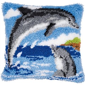 Kit coussin au point noué 2 Dauphins 14130