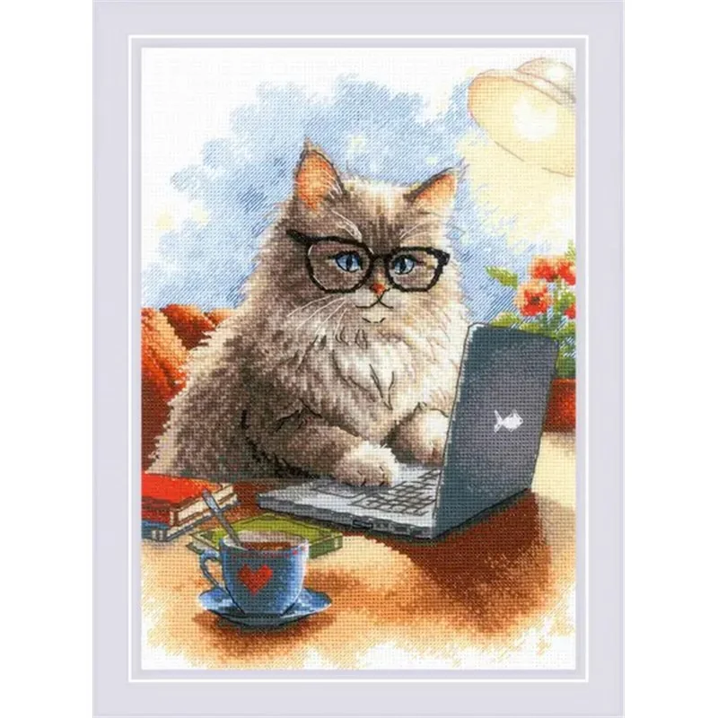 Embroidery kit Writer of Meowmoirs