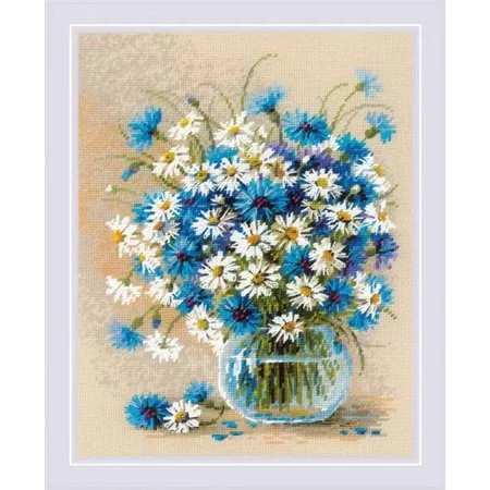 Riolis Kit de broderie Marguerites et Bleuets