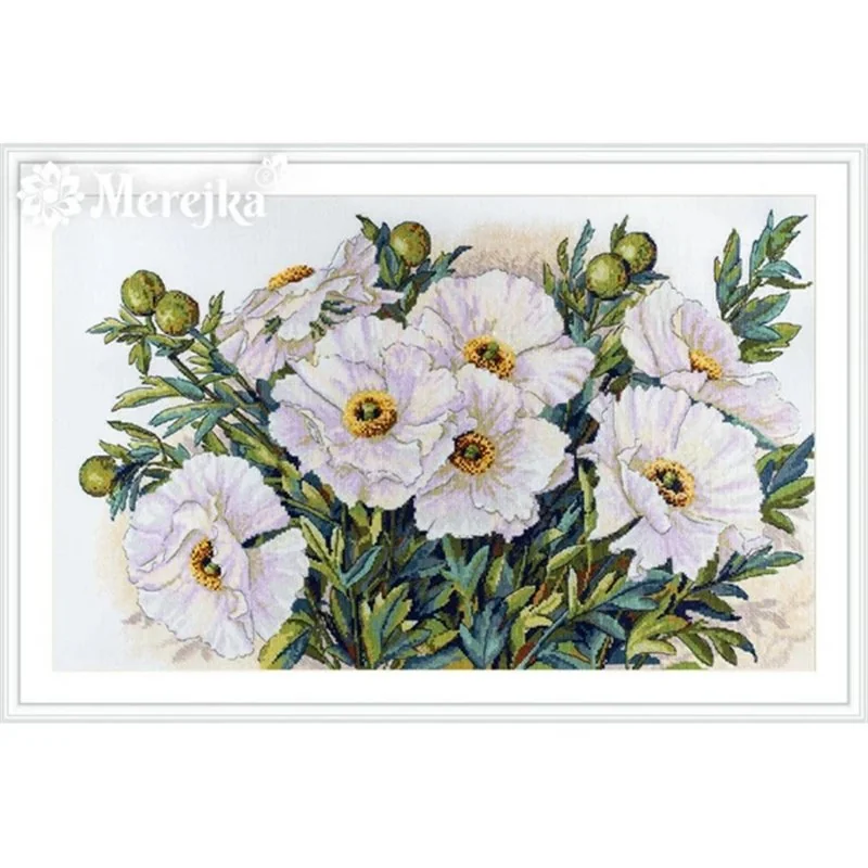 Kit de broderie Fleurs blanches
