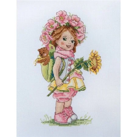Kit de broderie Fille d'été