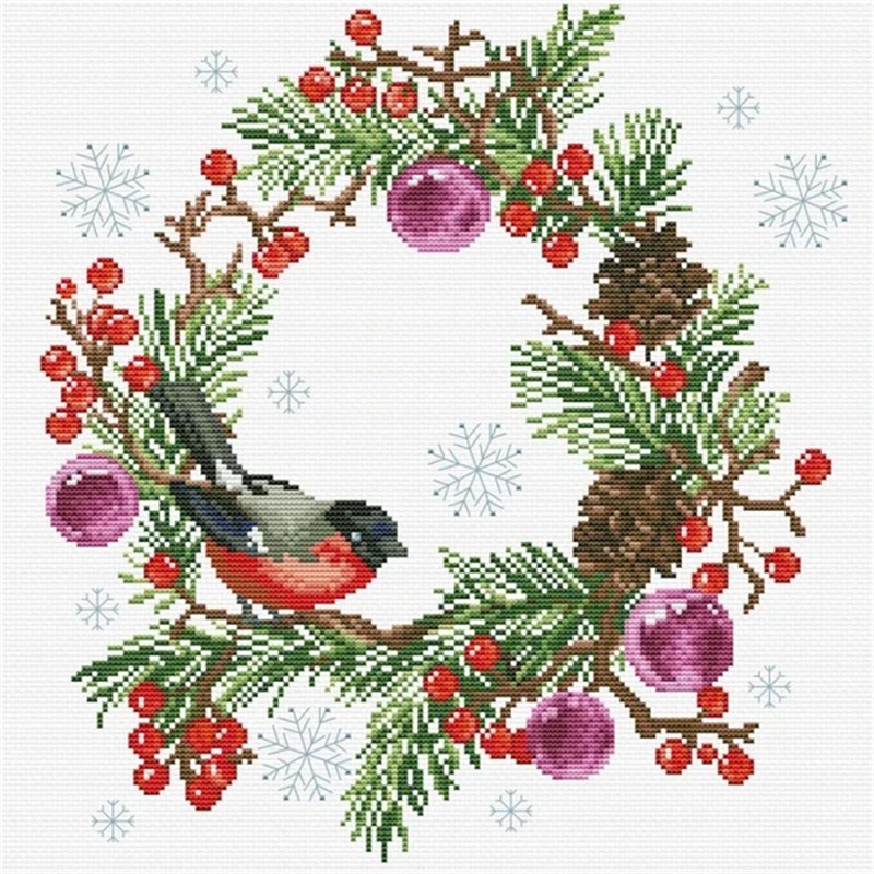 Kit de broderie Couronne d'hiver