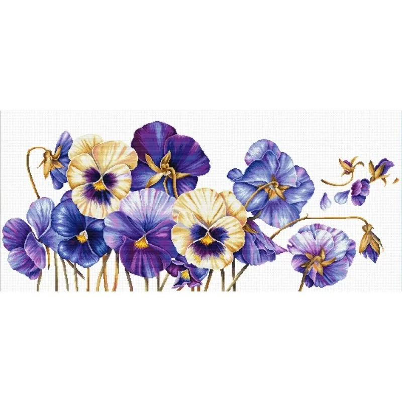 Kit de broderie Pensées violettes Kit de broderie Pensées violettes
