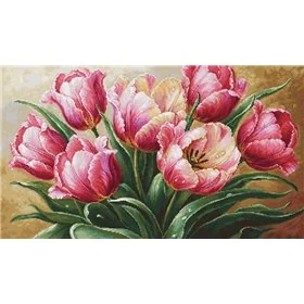 Luca-S Kit de broderie Les Tulipes Gracieuses