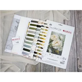 Luca-S Kit de broderie La Lumière des Pivoines Printanières