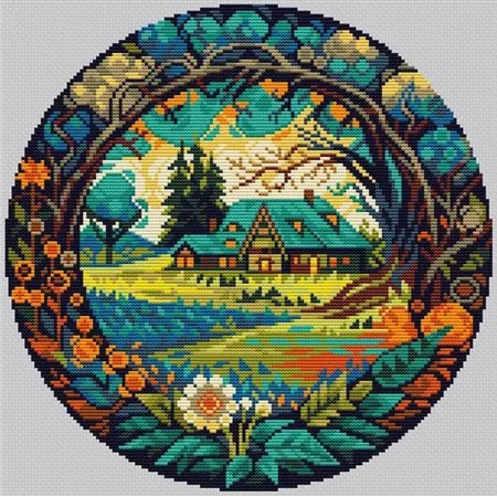 Embroidery kit Summer Village
