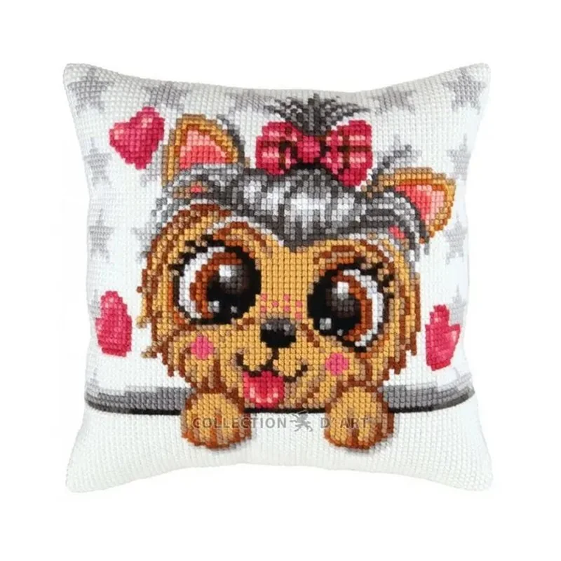 Coussin à broder Yorkshire terrier 5434 Coussin à broder Yorkshire terrier 5434