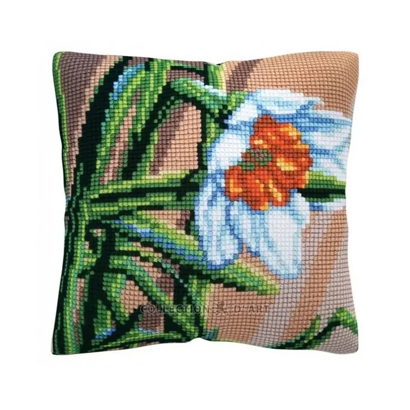 Coussin à broder Narcisse blanc 5487 Coussin à broder Narcisse blanc 5487