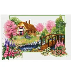 Embroidery kit Spring Cottage