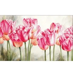Embroidery kit Pink Tulips