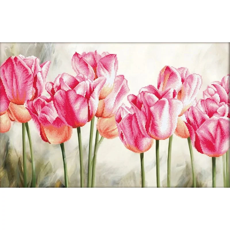 Embroidery kit Pink Tulips