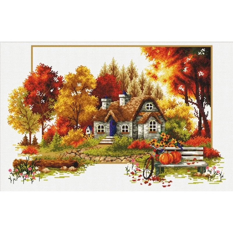 Kit de broderie Chalet d'automne