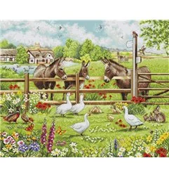Luca-S Embroidery kit Donkeys' Yard