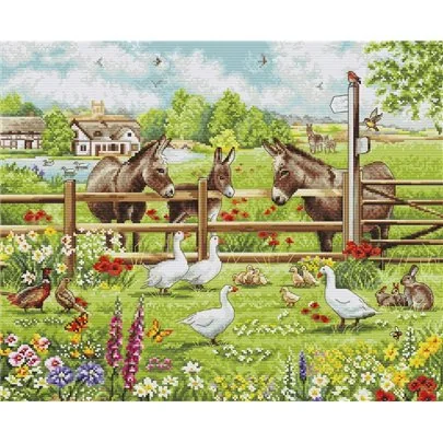 Kit de broderie Cour des ânes