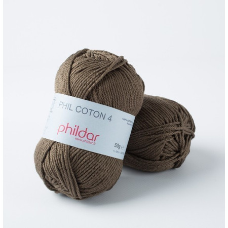Fil crochet Phildar  Phil Coton 4 kaki