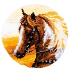 Kit tapis modelé au point noué Cheval occidental