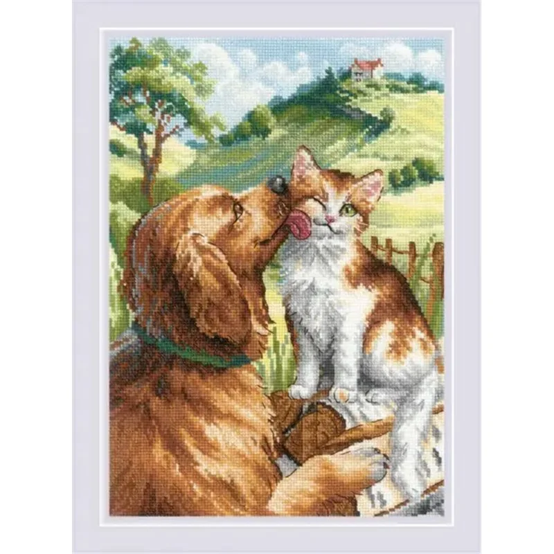 Embroidery kit Like Cat and Dog