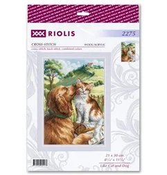 Riolis Embroidery kit Like Cat and Dog