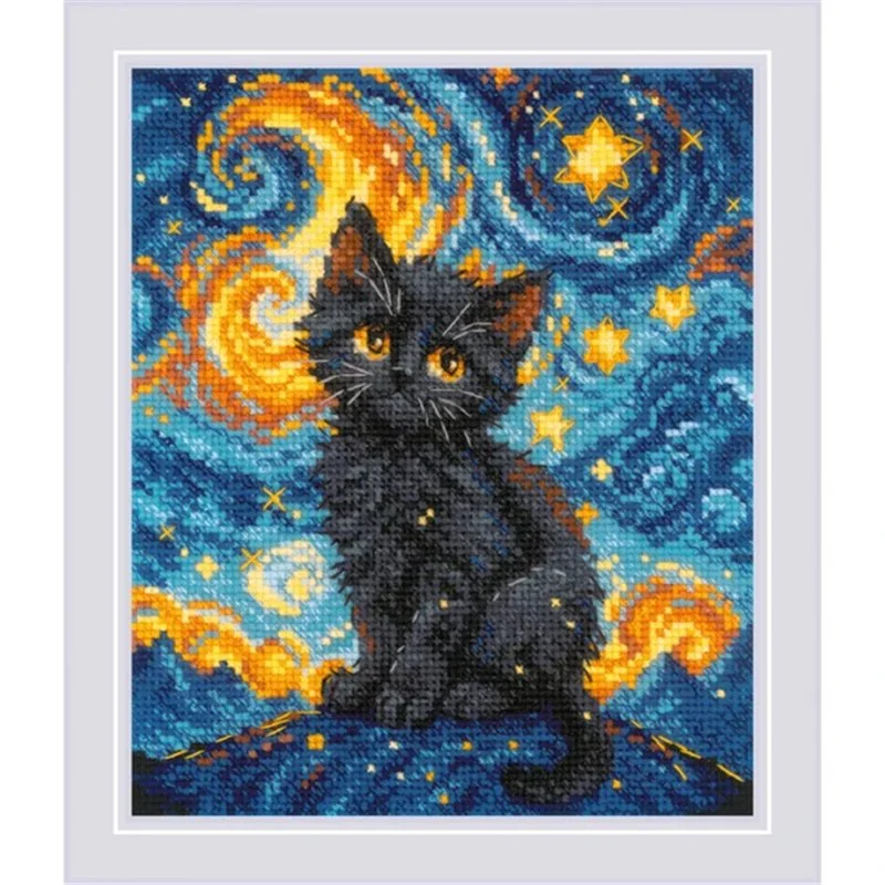 Embroidery kit Starry Cat