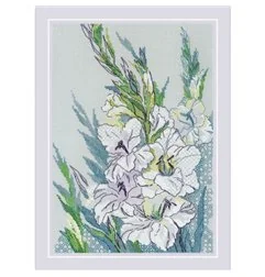 Kit de broderie Gladioles blancs