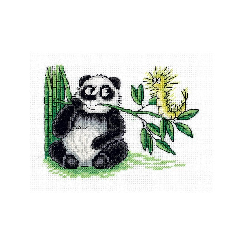 Embroidery kit  Panda and the Caterpillar Cross