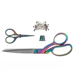 Scissors Set Dressmaking, Embroidery and thimble rainbow