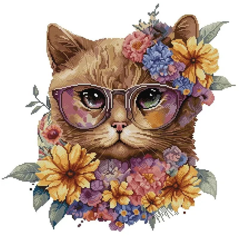 Embroidery kit Cat in flowers Embroidery kit Cat in flowers