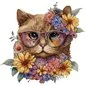 Kit de broderie Chat dans les fleurs