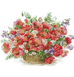 Embroidery kit Poppy basket