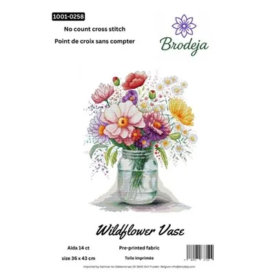 Kit de broderie Vase de fleurs sauvages