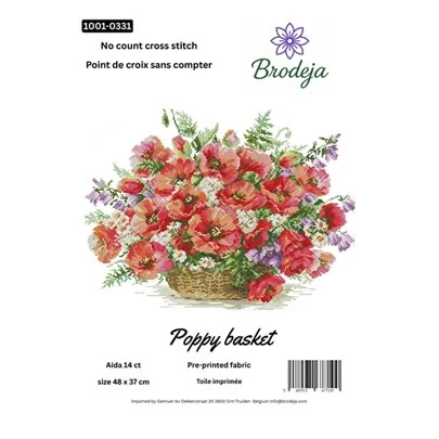 Kit de broderie Panier de coquelicots