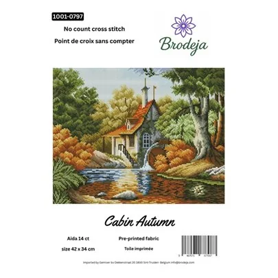 Kit de broderie Cabane d'automne