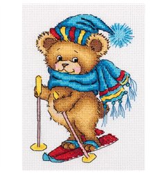Embroidery kit  Skiing bear