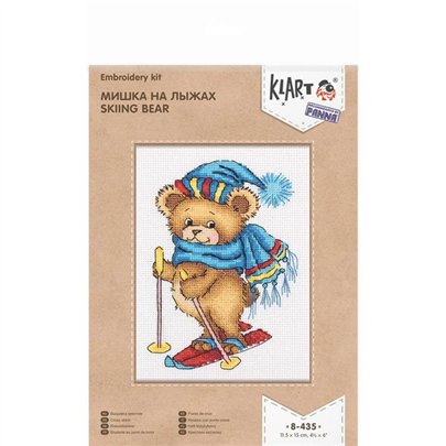 Embroidery kit  Skiing bear