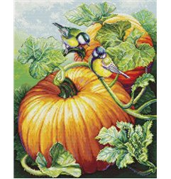 Luca-S Embroidery kit Birdies On Pumpkin