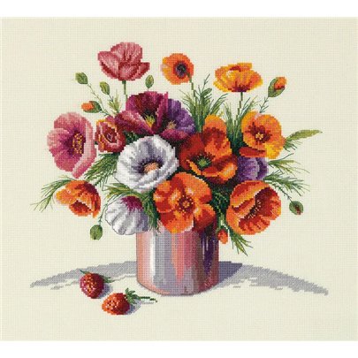 Kit e broderie Coquelicots du matin