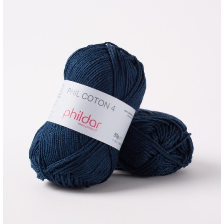 Fil crochet Phildar  Phil Coton 4 naval