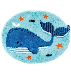 Latch hook shaped rug kit Whales fun 191853