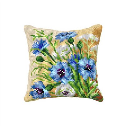 Cross stitch cushion kit Cornflowers 99118