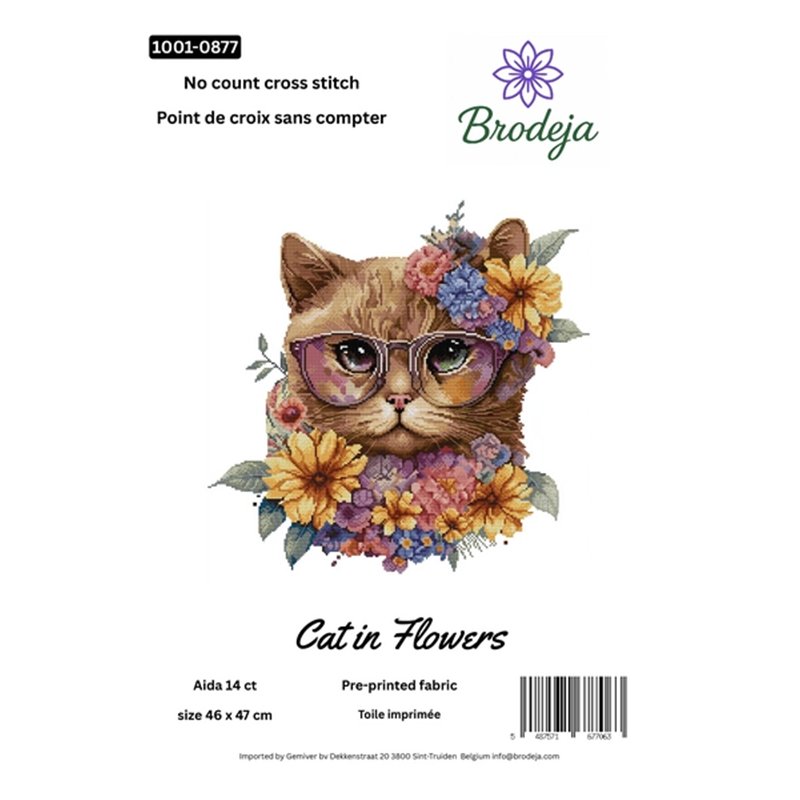 Embroidery kit Cat in flowers Embroidery kit Cat in flowers