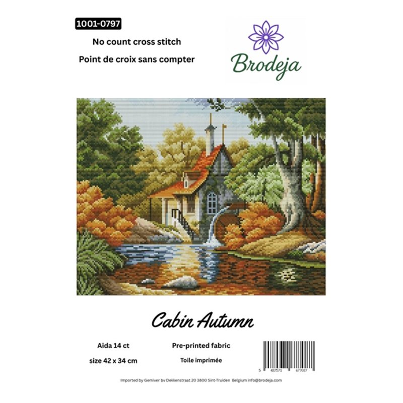Embroidery kit Cabin Autumn Embroidery kit Cabin Autumn