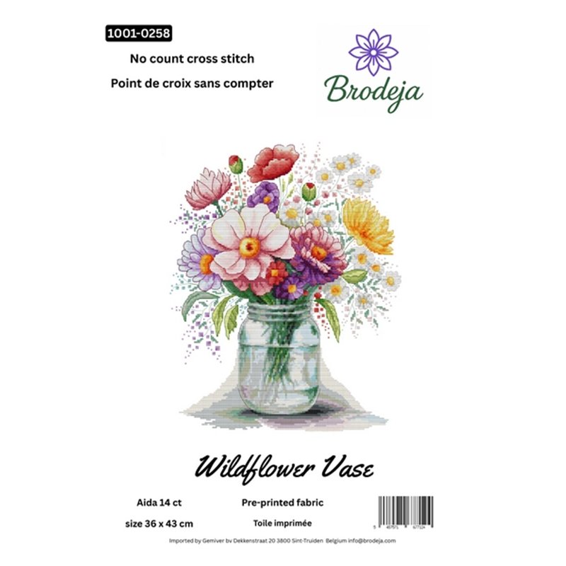 Embroidery kit Wildflower vase Embroidery kit Wildflower vase